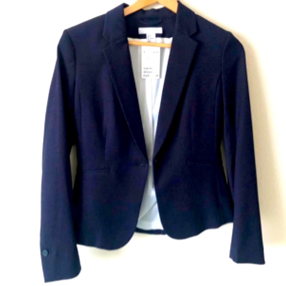 H&M excellent condition navy Fitted blazer size 8